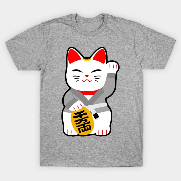 Jiu jitsu maneki neko bjj white belt T-Shirt by sivelobanova